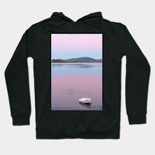 Small dinghy on beach at sunset Hoodie